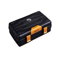 CHENTAOCS Cigar Humidor Travel Portable Humidifier Moisturizer Cigar Box Holds 10 Cigars (Optional in Two Colors) Products (Color : Yellow)