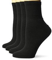 Dr. Scholl's Women's 4 Pack Diabetic and Circulatory Non Binding Ankle Socks, Midnight, Shoe Size: 8-12