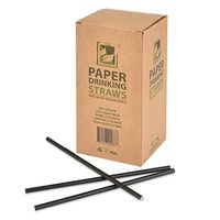 Earth's Natural Alternative ECOST-D34 Paper Straw 250-count, 7.75" Length, 6mm Diameter, Solid Black