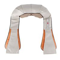 Gosear Home Office Car Vehicle Massager Muscle Pain Relaxation with Car Power Adapter Charger for Neck Waist Back Shoulder US Plug Beige