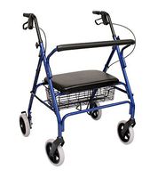 New Karman R-4700 ( R-4700W-BL ) Extra Wide Bariatric Rollator with Padded Flip-down Seat , Steel, 24 lbs.-Blue