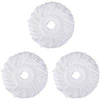 3 Pack Spin Mop Replacement Heads, Microfiber Mop Head Refills for Hurricane Mopnado Spin Magic Replacement Mop Head, Round Shape Standard Size