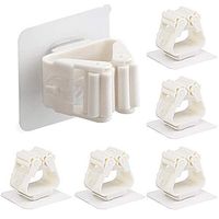 Broom Holder Wall Mounted, NEEMAY Mop Holders Broom Grippers Mop Racks Broom Holders Self Adhesive Hanger Anti-Slip No Drilling Holder Storage & Organization for Kitchen, Bathroom, Garden (6 PCS)