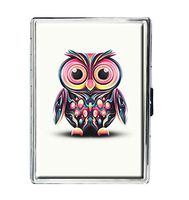 Owls Design Stainless Steel ID Cigarettes Case Holder Stylish Credit Card Wallet