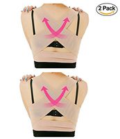 Starmace 2 Pack Women’s Hunchback Posture Position Corrector Back Brace with Chest Push Up Bra Support (S/M, Beige)