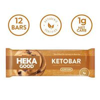 Heka Good Foods Keto Bars, Peanut Butter Chocolate Chunk, 1g Net Carb, 11g Protein, Low Sugar, Grain & Gluten Free, 12 Count