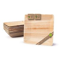 Naturally Chic Palm Leaf Compostable Bowls - 7 Inch Square Biodegradable Disposable Small Dinnerware Set - Eco Friendly - Bowls for Weddings, Parties, BBQs, Events (25 Pack)