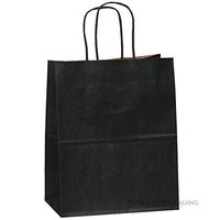 Flexicore Packaging Black Kraft Paper Bags Size: 8 Inch X 4.75 Inch x 10.25 Inch | Count: 25 Bags | Color: Black