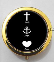 BlackKey Faith Hope Love 3-Compartment Decorative Pocket Gift Box Case Organizer for Pill, Color 2 -1184