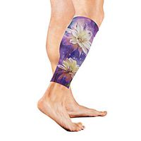 Calf Guard Sleeves Beautiful Purple Flowers Modern Abstract Art Sports Calves Guards Sleeves for Running, Basketball, Baseball, Football