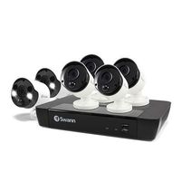 Swann 6 Camera 8 Channel 4K Ultra HD NVR Security System | 2TB HD, Heat & Motion Sensing, Spotlights, Siren, 2 Way-Audio + Color Night Vision, White