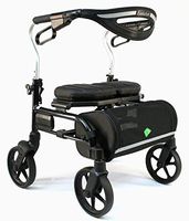 Evolution Trillium Lightweight Medical Walker Rollator with Seat, Large Wheels, Brakes, Backrest, Basket for Seniors Indoor Outdoor use (Mini, Carbon Black)
