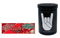 Herb Airtight Container Fresh Kettle with Juicy Jay's Very Cherry 1.25 Flavored Hemp Rolling Papers 1 Count DC Crafts Nation- Metal