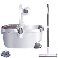 TSSM Mop and Buckets Set Complete Wash Microfiber Pads 360 Spin Separate Dirty Water from Clean Water Self Wash for Home Kitchen Floor Cleaning