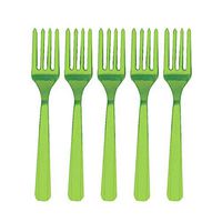 Premium Heavyweight Kiwi Green Plastic Forks, 48 Ct.