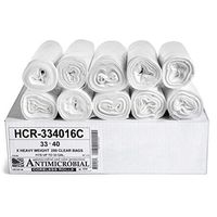 Aluf Plastics 33 Gallon Clear Trash Bags (250 Count) - 33" x 40" - 16 Micron Equivalent High Density Value Garbage Bags for Bathroom, Office, Industrial, Commercial, Janitorial, Municipal, Recycling