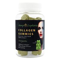 Hemp Euphoria Collagen Gummies 4000mg per Gummy - with Full Spectrum Hemp Extract 600mg per Bottle (20mg per Gummy) 30 Count - Margarita Flavor