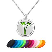 Jesse Ortega Essential Oil Diffuser Necklace Summer Holiday Beach Series Aromatherapy Locket Pendant (No.2)