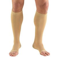 Truform 30-40 mmHg Compression Stockings for Men and Women, Knee High Length, Open Toe, Beige, 2X-Large