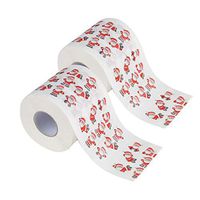 Airpow 2Pcs Funny Christmas Toilet Paper, Santa Claus Bath Toilet Roll Paper Christmas Party Supplies Gag Gift Home Bathroom Decor (D, 2 Rolls)
