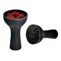 Silicone Shisha Hookah Bowl - Big Desert Hookah Accessories Shisha Bowl with 7 Holes - Perfect with Kaloud Lotus - Black Hookah Phunnel Funnel Bowl - Right Replacement for Clay & Ceramic Bowls 3.5inch