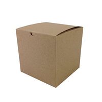 Black Cat Avenue 6"x6"x6" Kraft Brown Pinstripe Gift Boxes 10 Count