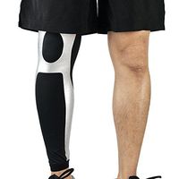 Finance Plan 1 Pc Super Elastic Sport Running Cycling Basketball Compression Leg Sleeve size XL (Silver)