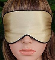 iHealthia Natural Silk Eye Mask, Soft Sleep Mask & Blindfold, Smooth Eye Covers & Eye Shades (Large, Gold)