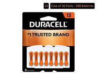 Duracell - Hearing Aid Batteries Size 13 (Orange) - long lasting battery with EasyTab for ease of installation - 8 count (Pack of 36)