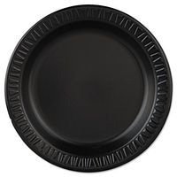 DCC Plastic Dinnerware, Plate, 9quot; Dia, Black, 125/Pack, 4 Packs/Carton (9PBQR)