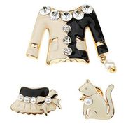 3pcs Fashion Vintage Dress Suit Brooch Pin Set for Women Shirts Collars Hats Popular Novelty Aesthetic Jewelry Jewerly Womans Accessories Cute | Color - Gold