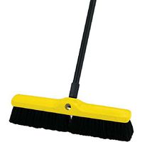 Rubbermaid Commercial Tampico Fiber Plastic Foam Block Medium Floor Sweep, 18-Inch Head Width, Black (FG9B0700BRN)
