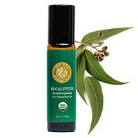 Organic Eucalyptus Essential Oil, 100% Pure Non-GMO USDA Certified Organic Eucalyptus Globulus - 10ml Pre-diluted Roll-on | Respiratory Support - Breathe