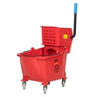 Lavex Janitorial 36 Qt. Red Mop Bucket & Wringer Combo by Lavex