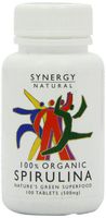 Synergy Natural Organic Spirulina 500mg 100 Tabs