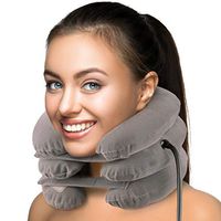 Inflatable Cervical Neck Traction Device | Neck Stretcher and Cervical Collar | Neck Brace for Neck Pain and Support | Neck Pain Relief Pillow for Decompression with Pump FDA Approved