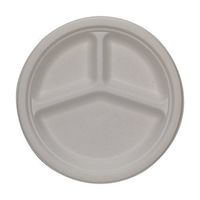 Dixie 3-Compartment 10" Molded Fiber Plate by GP PRO (Georgia-Pacific), White, ES10PCOMP, 500 Count (50 Plates Per Pack, 10 Packs Per Case)
