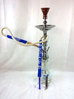 33" Khalil Mamoon Kafae Medium Km Hookah Apple Base (Blue, Black, Green or Red).