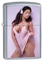 Zippo Lighter: Sexy Brunette Girl Posing - Street Chrome 79887