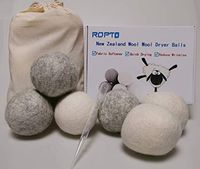 Clean Wrinkle Release Wool Dryer Balls 6 XL for Sensitive Skin, Speed Up Dry Time, Cut Energy Costs, Reusable, Dryer Sheets Alternative (White & Gray)