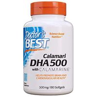 Doctor's Best DHA 500 with Calamarine, Non-GMO, Gluten Free, 500 mg, 180 Softgels
