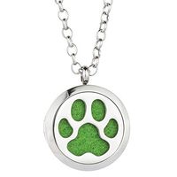 GelConnie Dog Paws Essential Oil Diffuser Necklace Animal Aromatherapy Pendant Perfume Fragrance Jewelry Stainless Steel Locket CSFL367-1-1