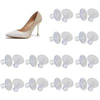 Simoda Heel Protector for Women's High Heeled Shoes,Stops Your Heels Sinking in Grass with Carry Pouch(Clear,Black)12 Pairs (Clear)