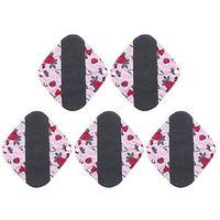 SUPVOX 5pcs Sanitary pad Washable Menstrual Pads with Charcoal Absorbency Layer M