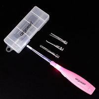 Airgoesin Longer Attachment Lighted Tonsil Stone Remove Tool, Pink, 4 Adapters, Tonsillolith Pick + Case