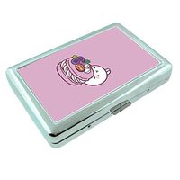 Maccaroon Em1 Hip Silver Cigarette Case Id Holder Metal Wallet 4" X 2.75" RFID Protection