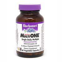 Bluebonnet Nutrition Multi One (Iron Free) Vegetable Capsules, Complete Full Spectrum Multiple, B Vitamins, General Health, Gluten Free, Milk Free, Kosher, 60 Vegetable Capsules, 2 Month Supply