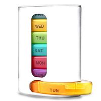 Deke Pill Box Organizer Stackable Hard case, 7 Daily compartments/Boxes, 4 Times a Day Weekly Organized. Medicine Container, for Medication, Vitamin, Supplement. Travel Purse Large Dispenser Holder