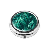 Pill Box - Lizimandu Compact 3 Compartment Medicine Case, Pill Box for Pocket or Purse (1-Banana Leaf)