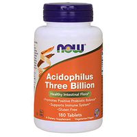 NOW Supplements, Acidophilus Three Billion, Strain Verified, Keep Refrigerated to Maintain Potency, 180 Tablets